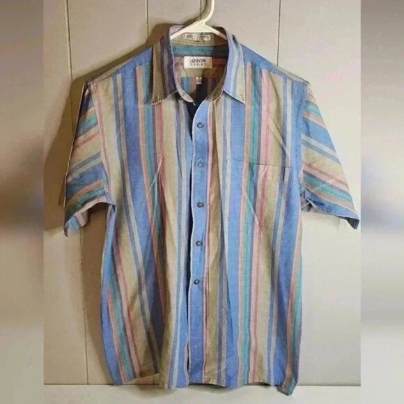 Vintage Arrow Sport Short Sleeve Button Up, Medium - Picture 1 of 3